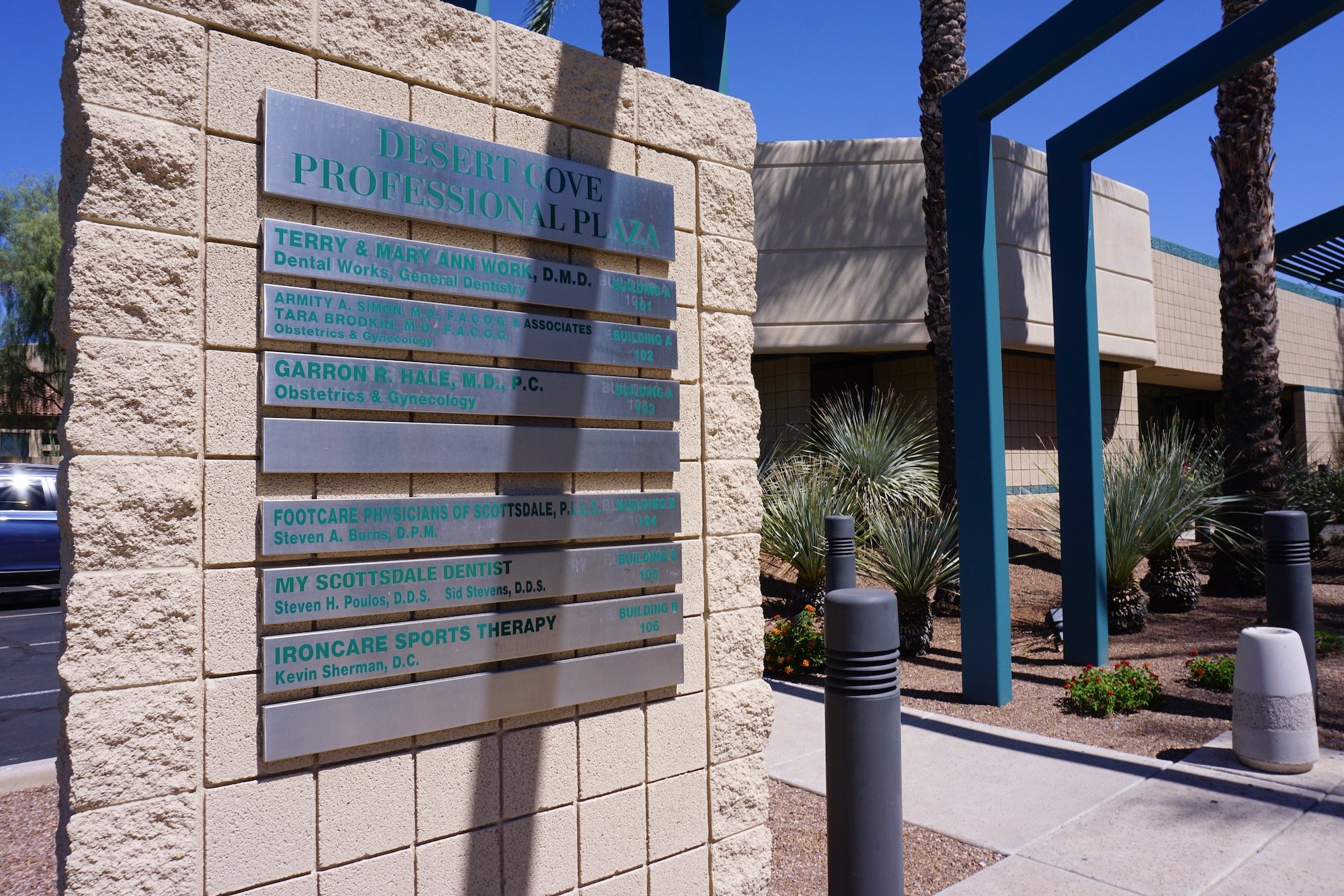 Foot Doctor Sign Outside Desert Cove Professional Plaza Building Directory