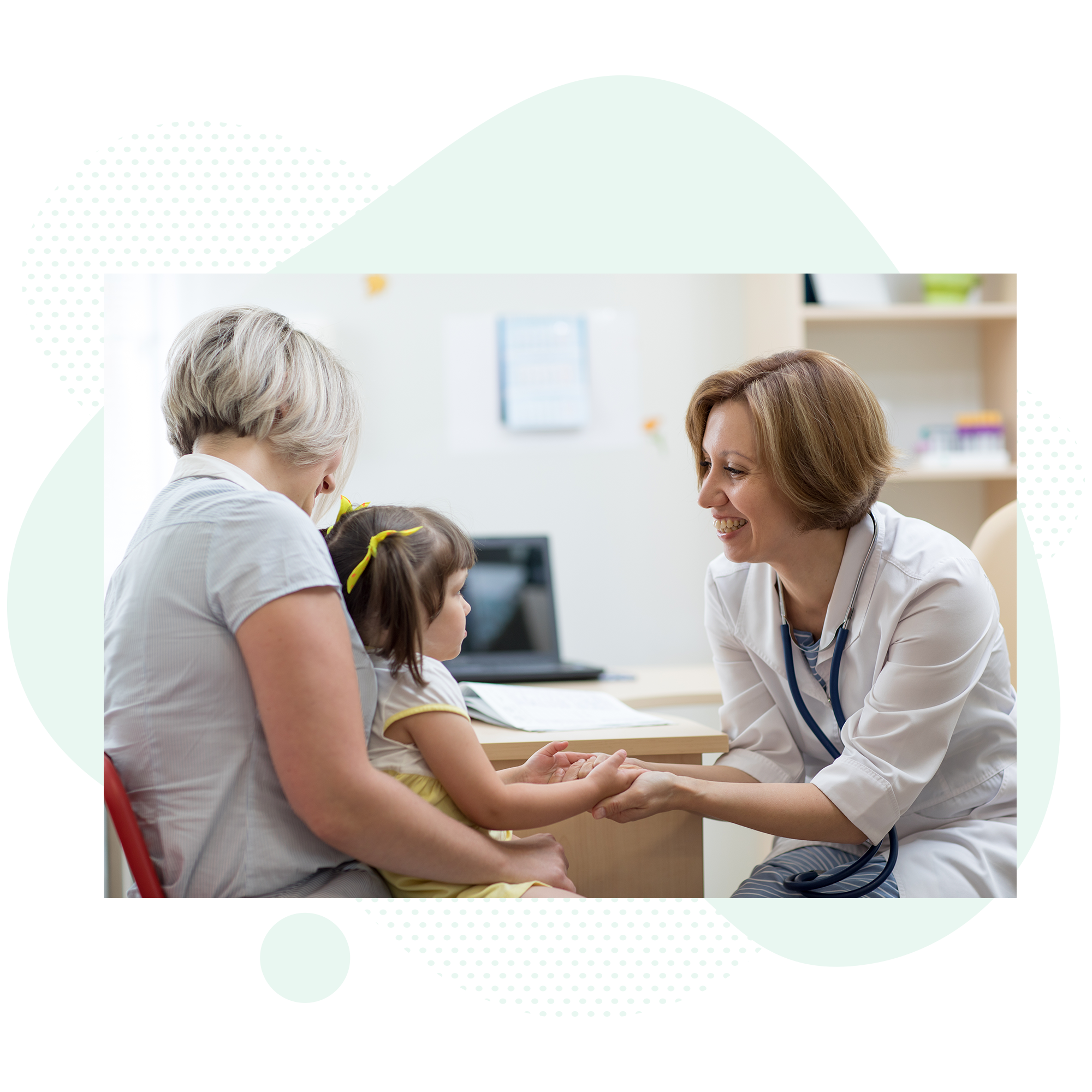 young-family-with-daughter-sitting-at-doctors-chatting__afd-abstract-blurbs-14 Woman and daughter talking to a podiatrist